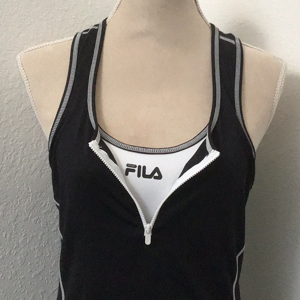 Fila Black White Athletic Top Sm Firm